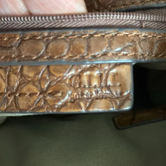 Brown leather Crocodile Pattern GILI Bag - Picture 8 of 8